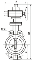 D971X電動(dòng)對(duì)夾軟密封蝶閥外形尺寸圖
